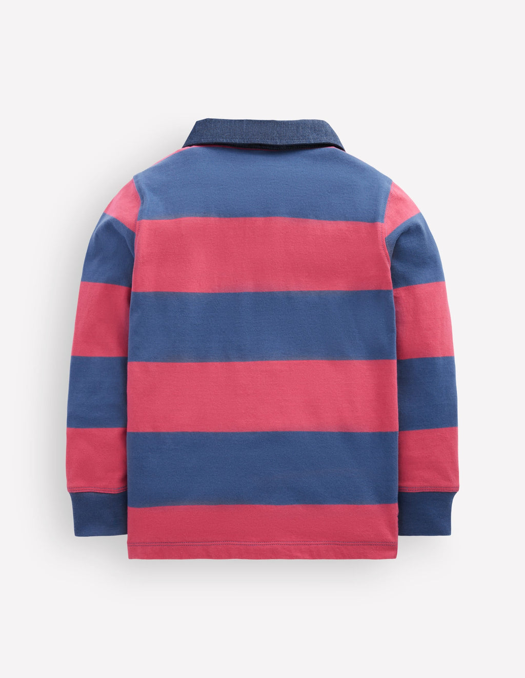 Long Sleeve Smart Polo Shirt-Winter Blush / Denim Blue