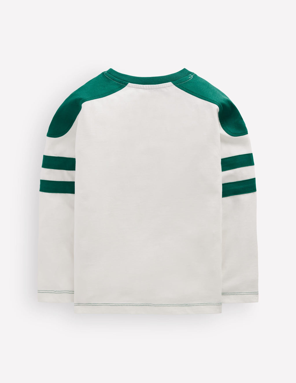 Colour Block T-shirt-Soft Ivory / Jewel Green