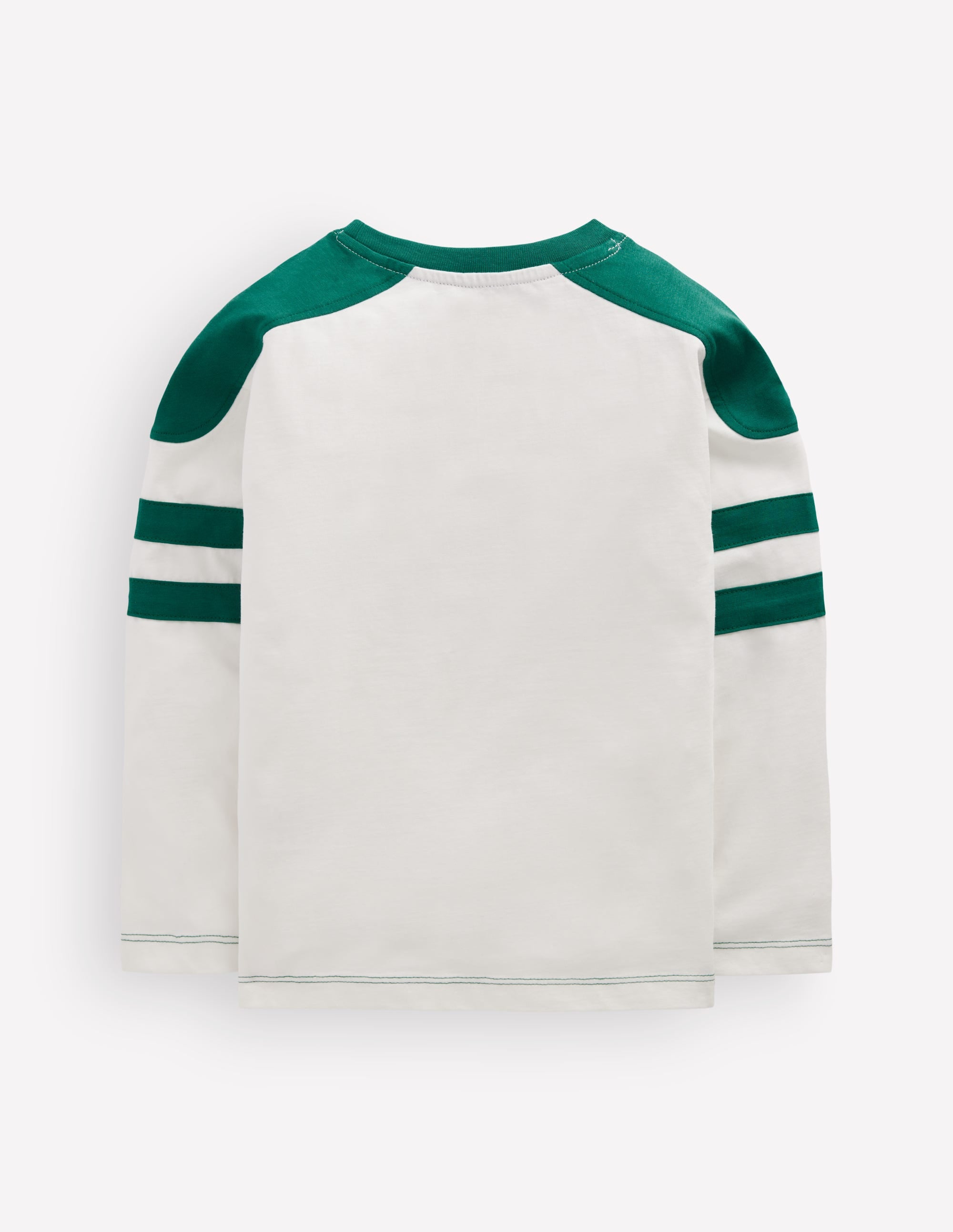 Colour Block T-shirt-Soft Ivory / Jewel Green