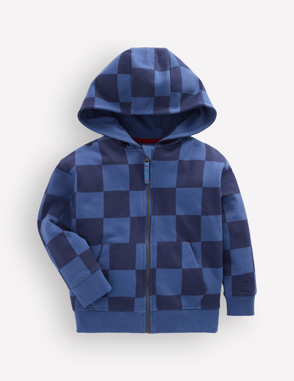 Check Zip-through Hoodie-College Navy / True Denim
