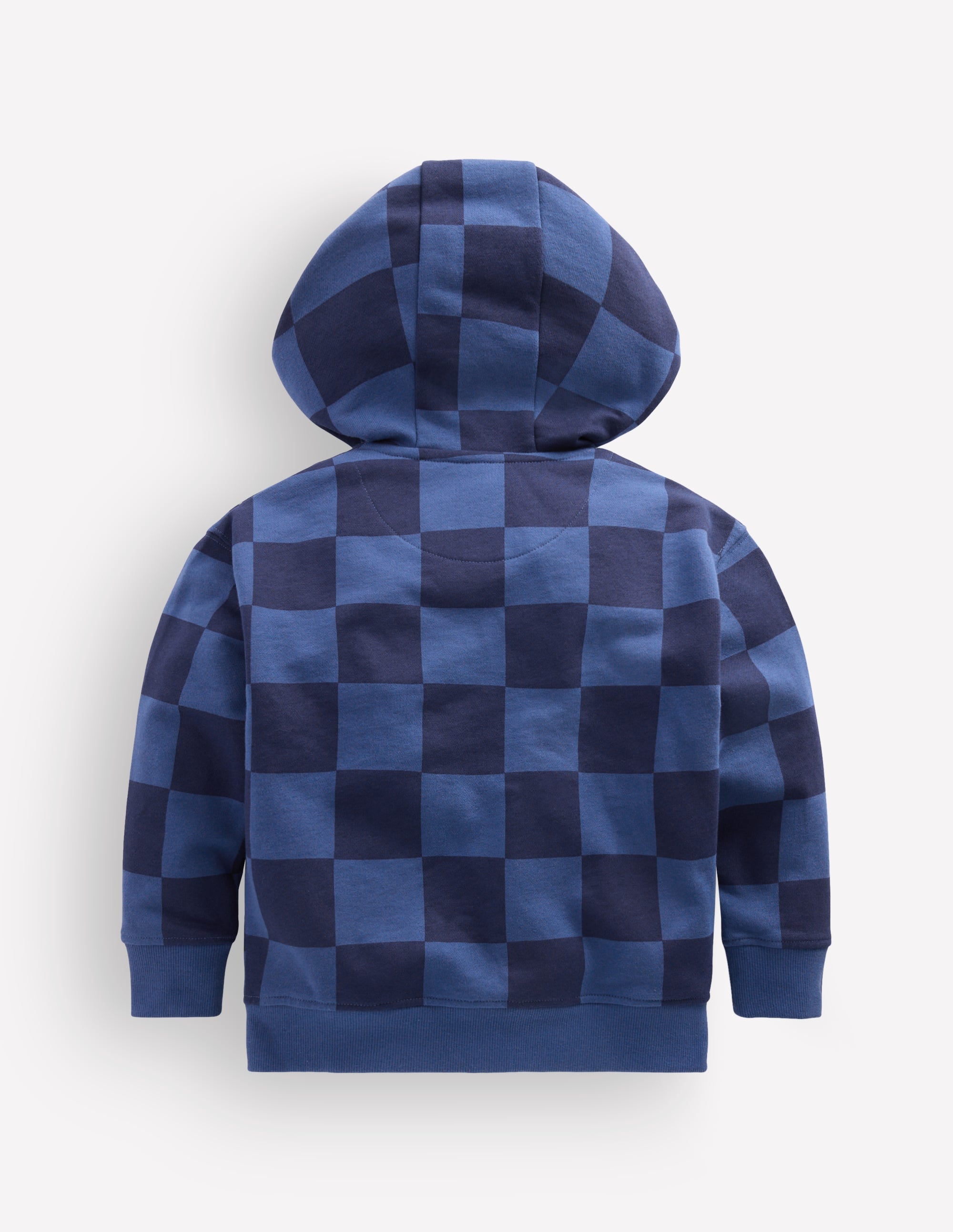 Check Zip-through Hoodie-College Navy / True Denim