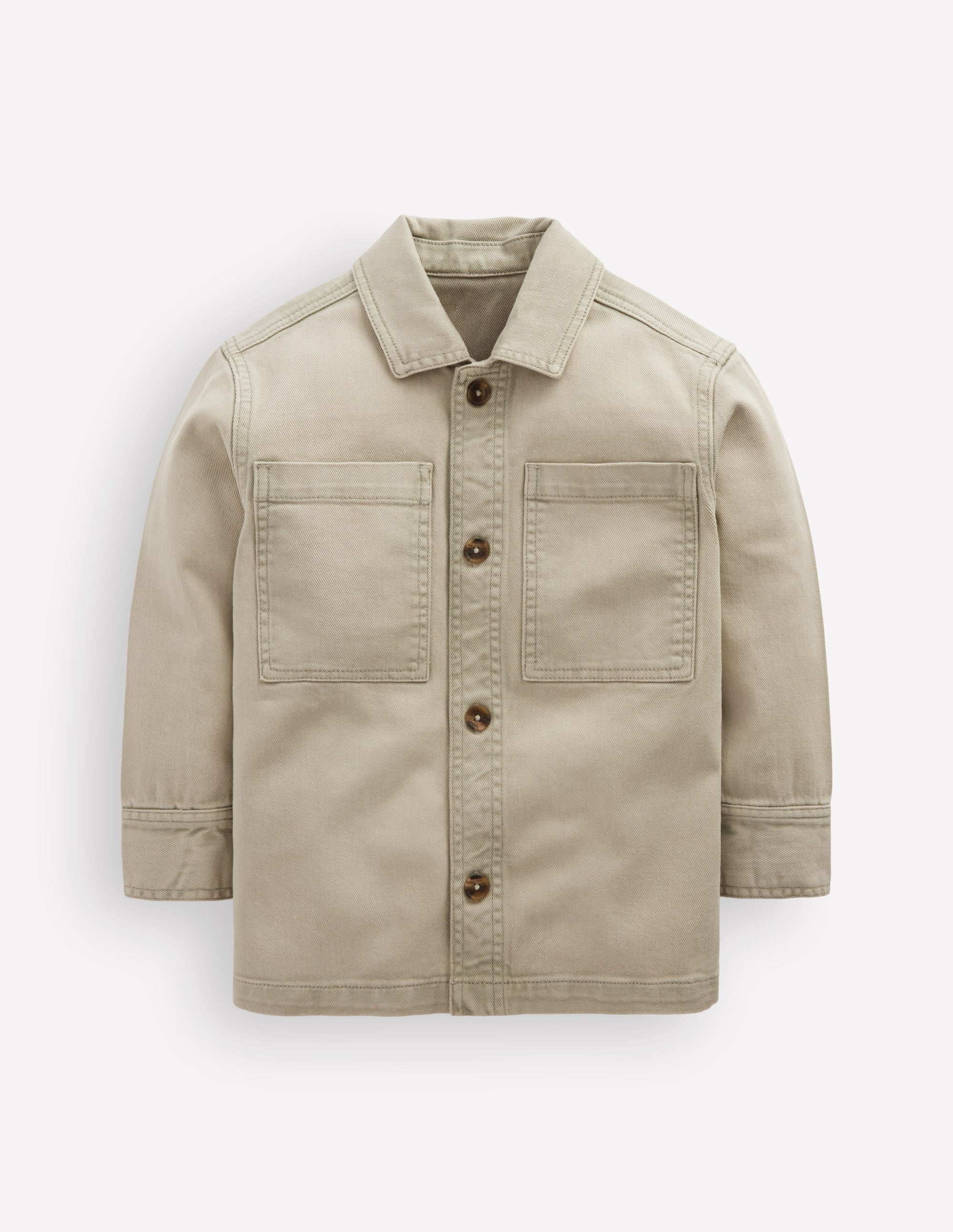 Cotton Front Pocket Overshirt-ACID WASH GREEN