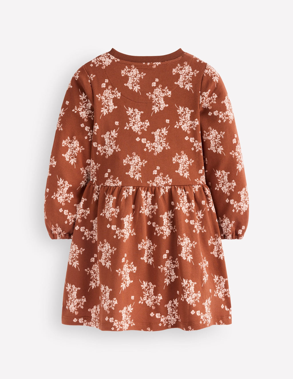 Relaxed Sweatshirt Dress-Brown  Floral