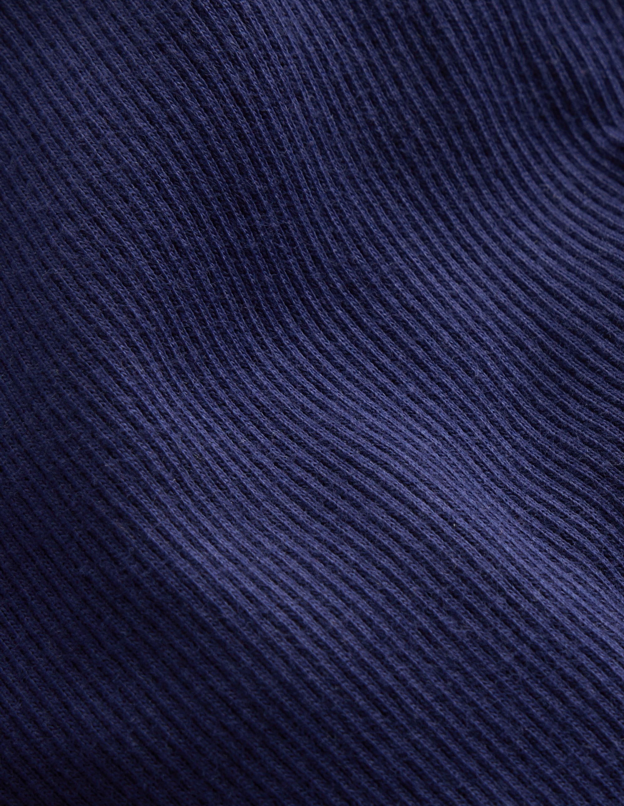 Ribbed Long Sleeve T-shirt-College Navy
