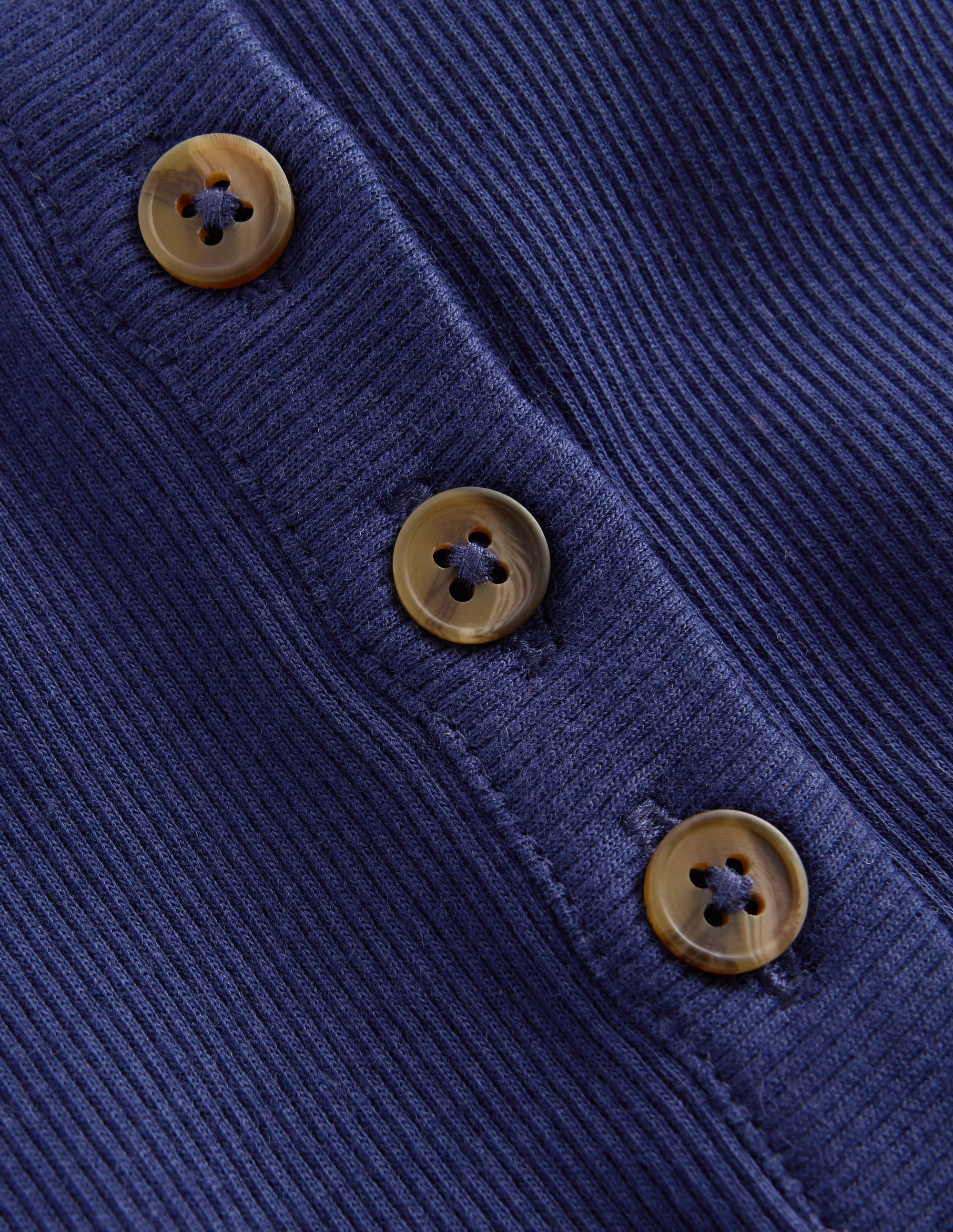 Henley Ribbed Tank-College Navy