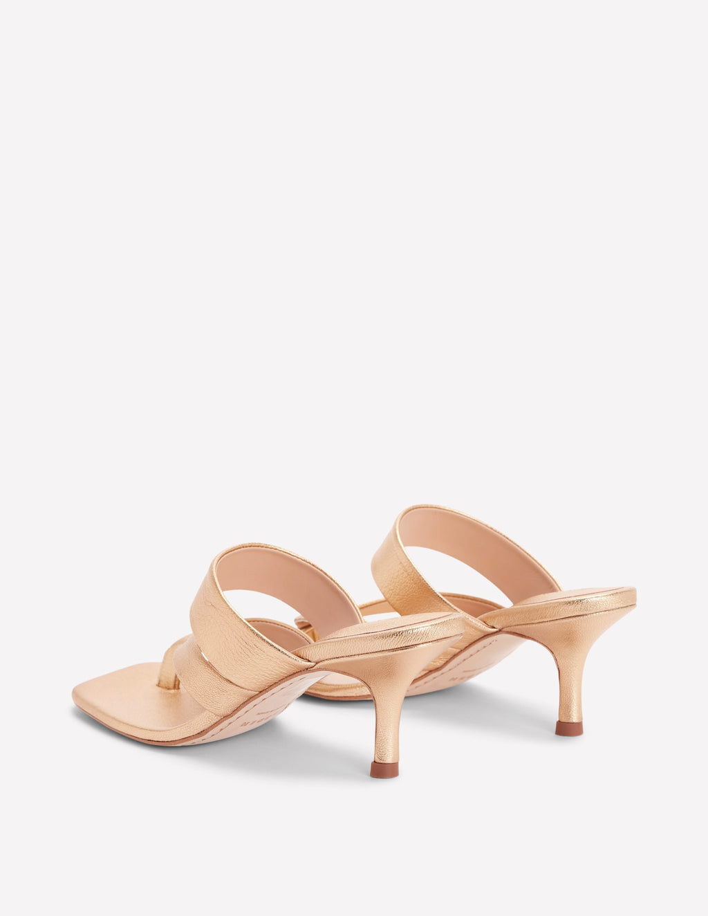 Toe Post Kitten Heels-Gold