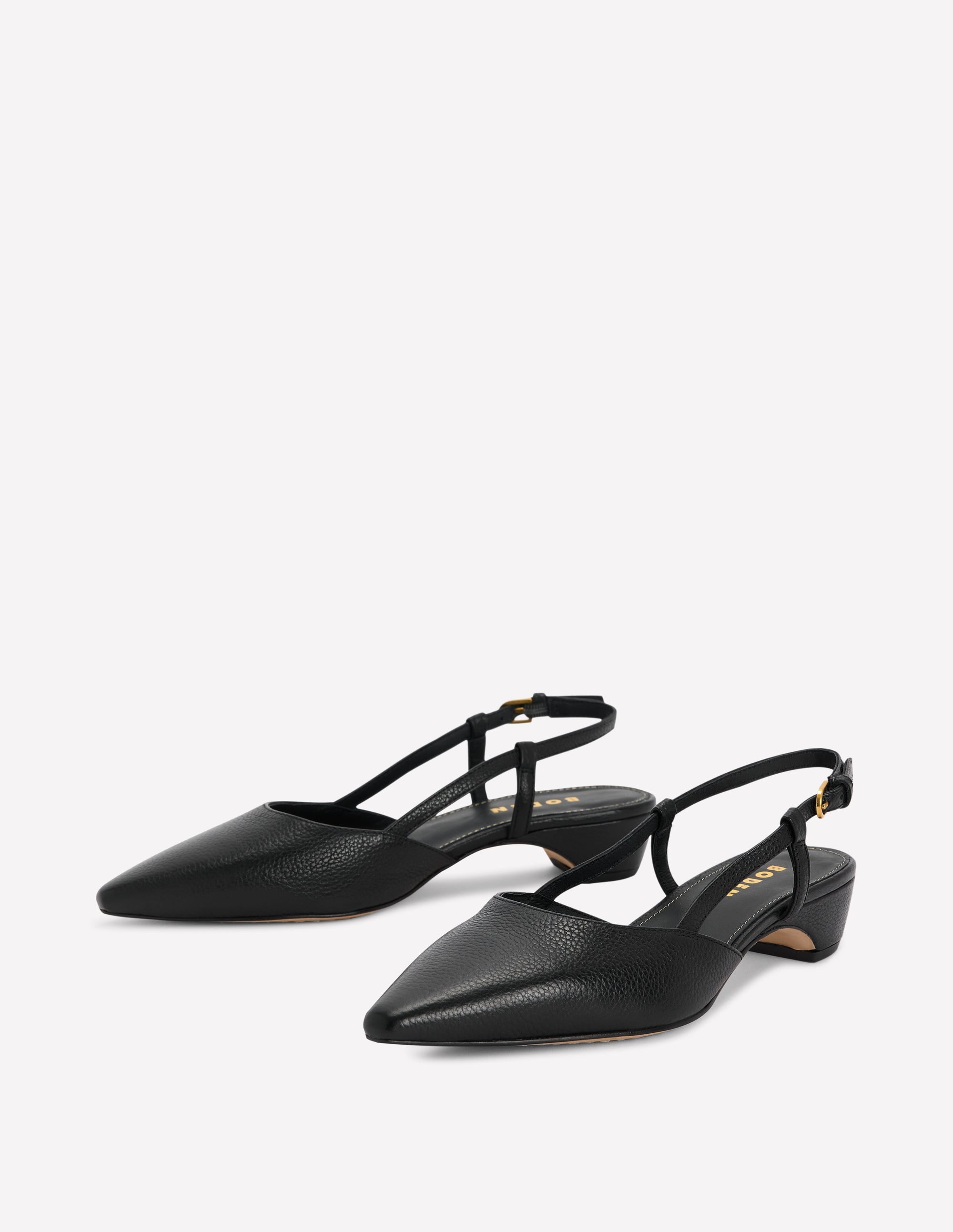 Mini Block Sling Backs-Black