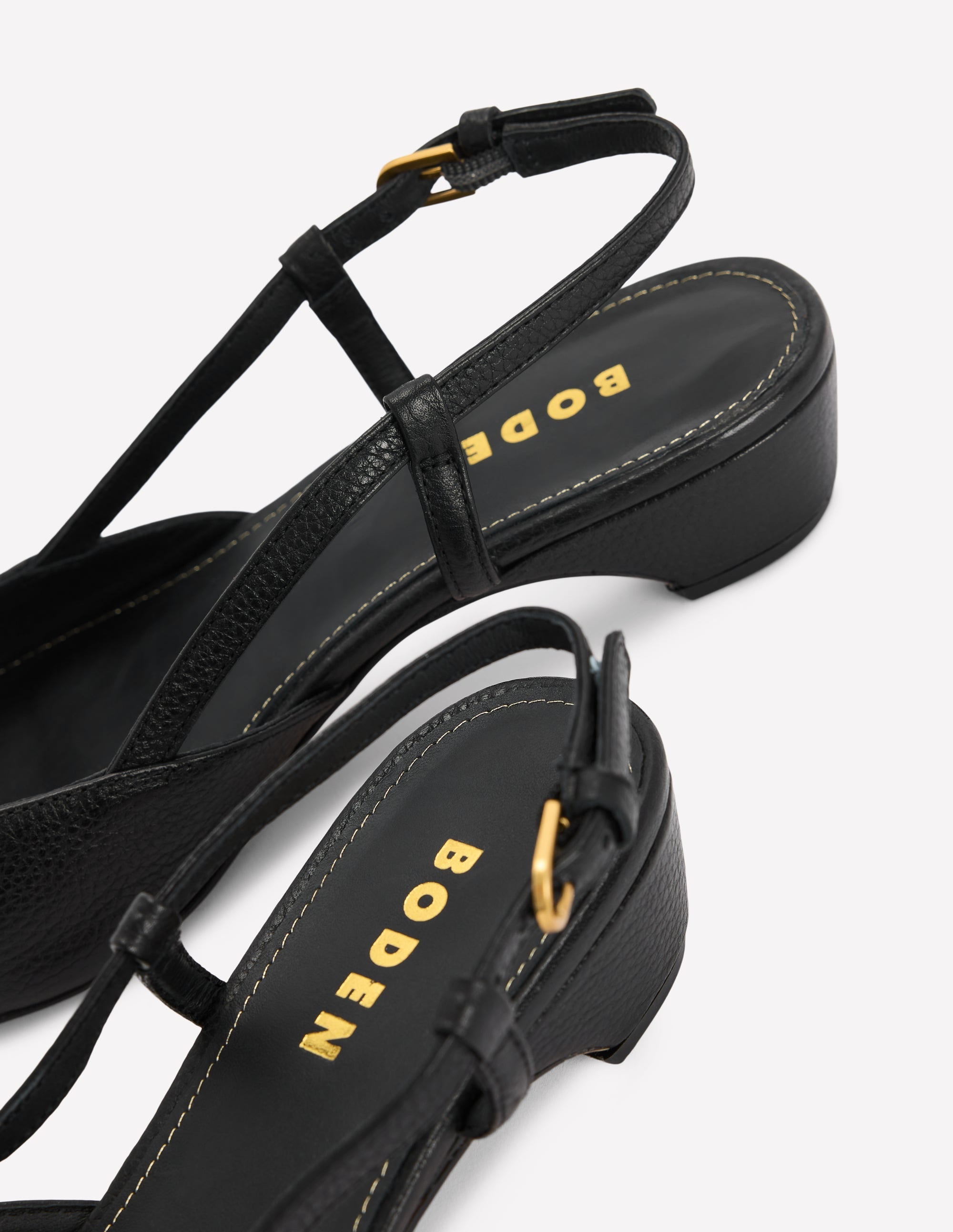 Mini Block Sling Backs-Black