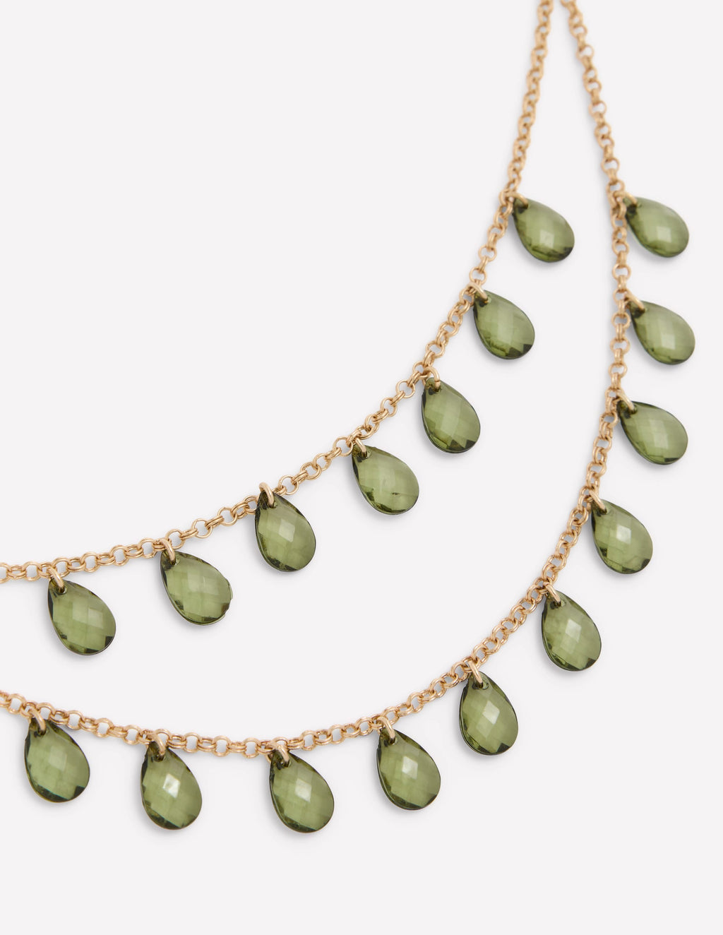 Multi Tear Necklace-Green