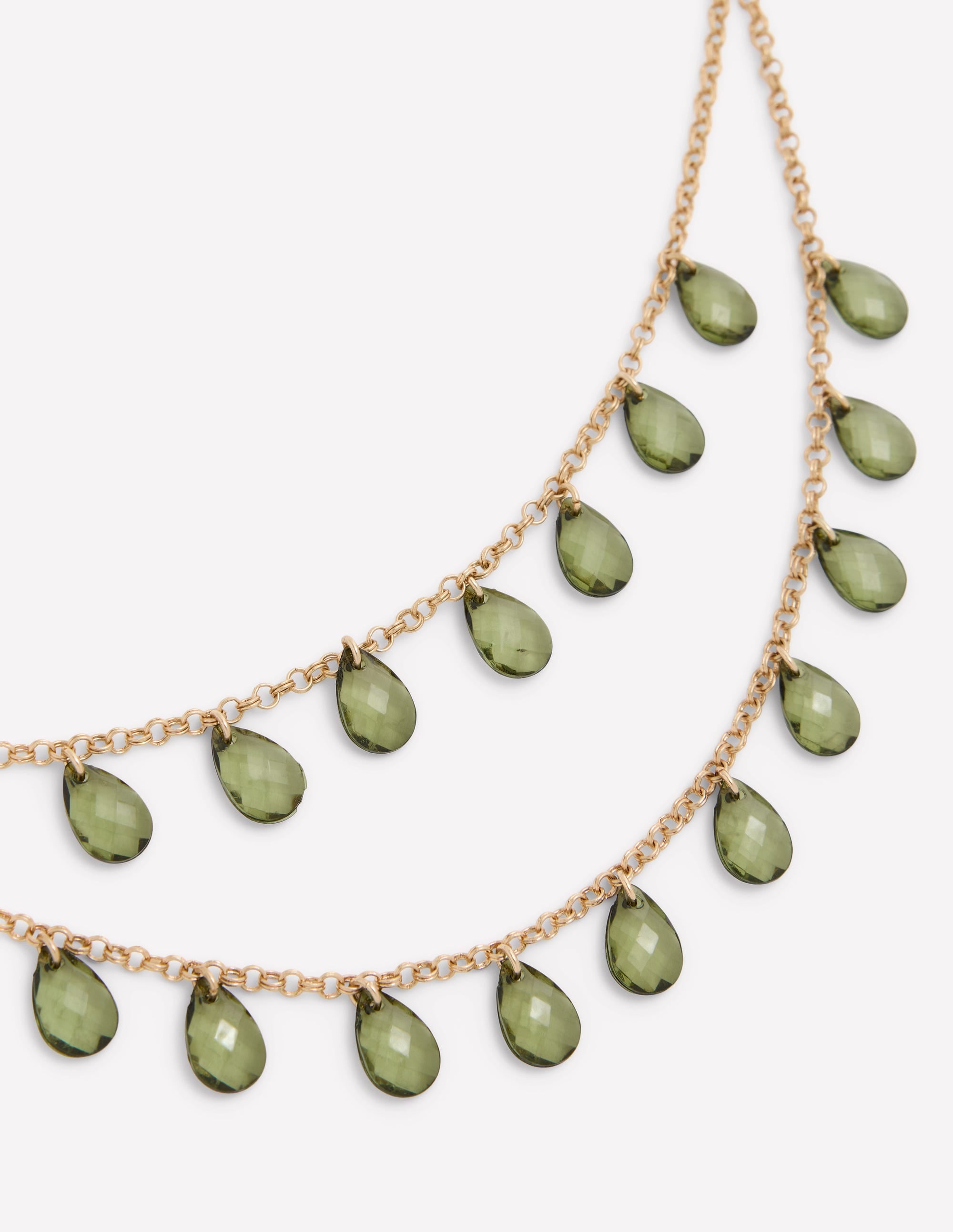Multi Tear Necklace-Green