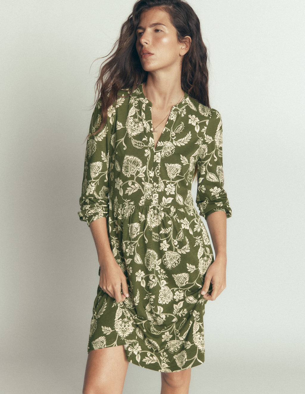 Naomi Relaxed Jersey Dress-Brunswick Green, Meadow