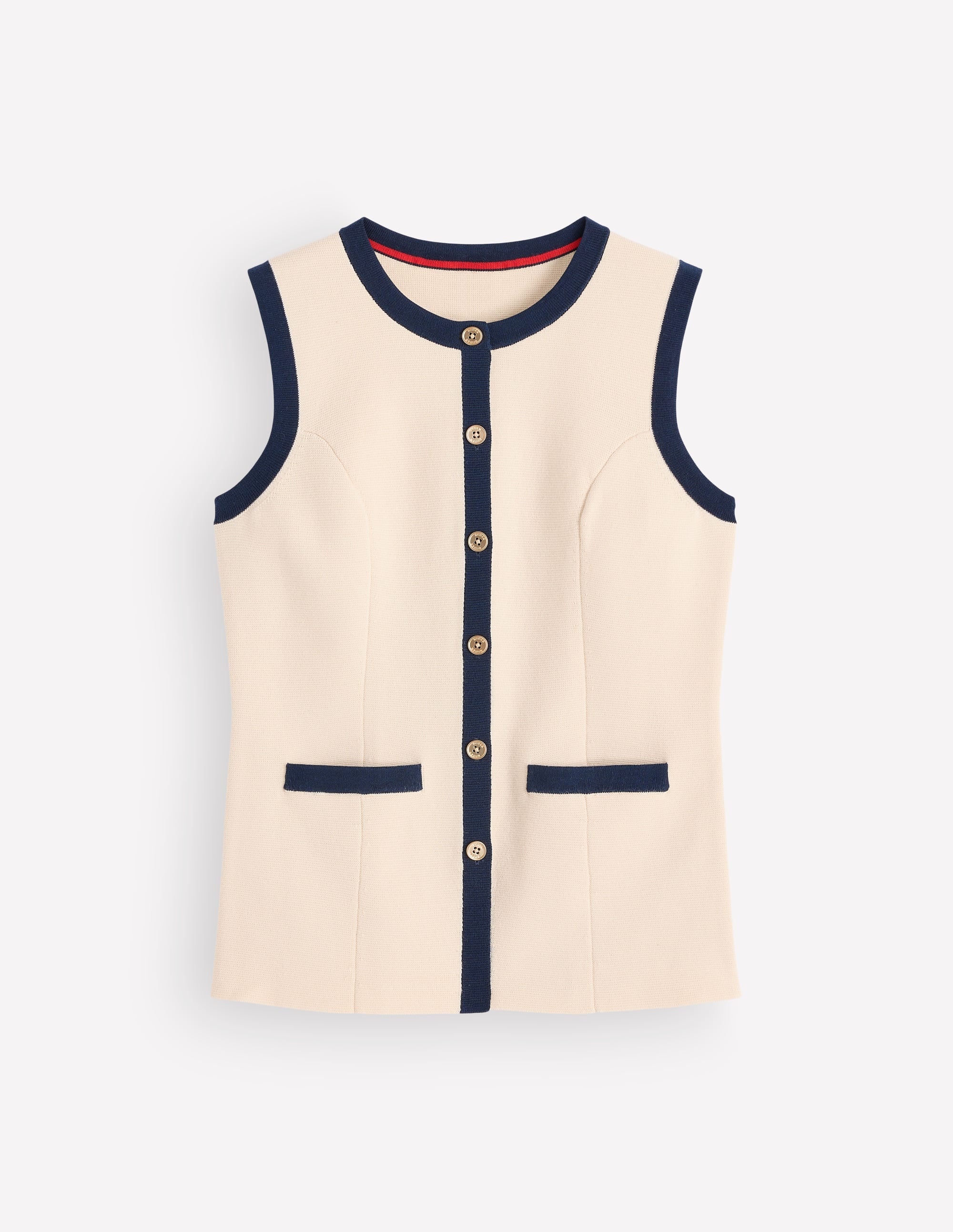 Crew Milano Waistcoat-Ivory