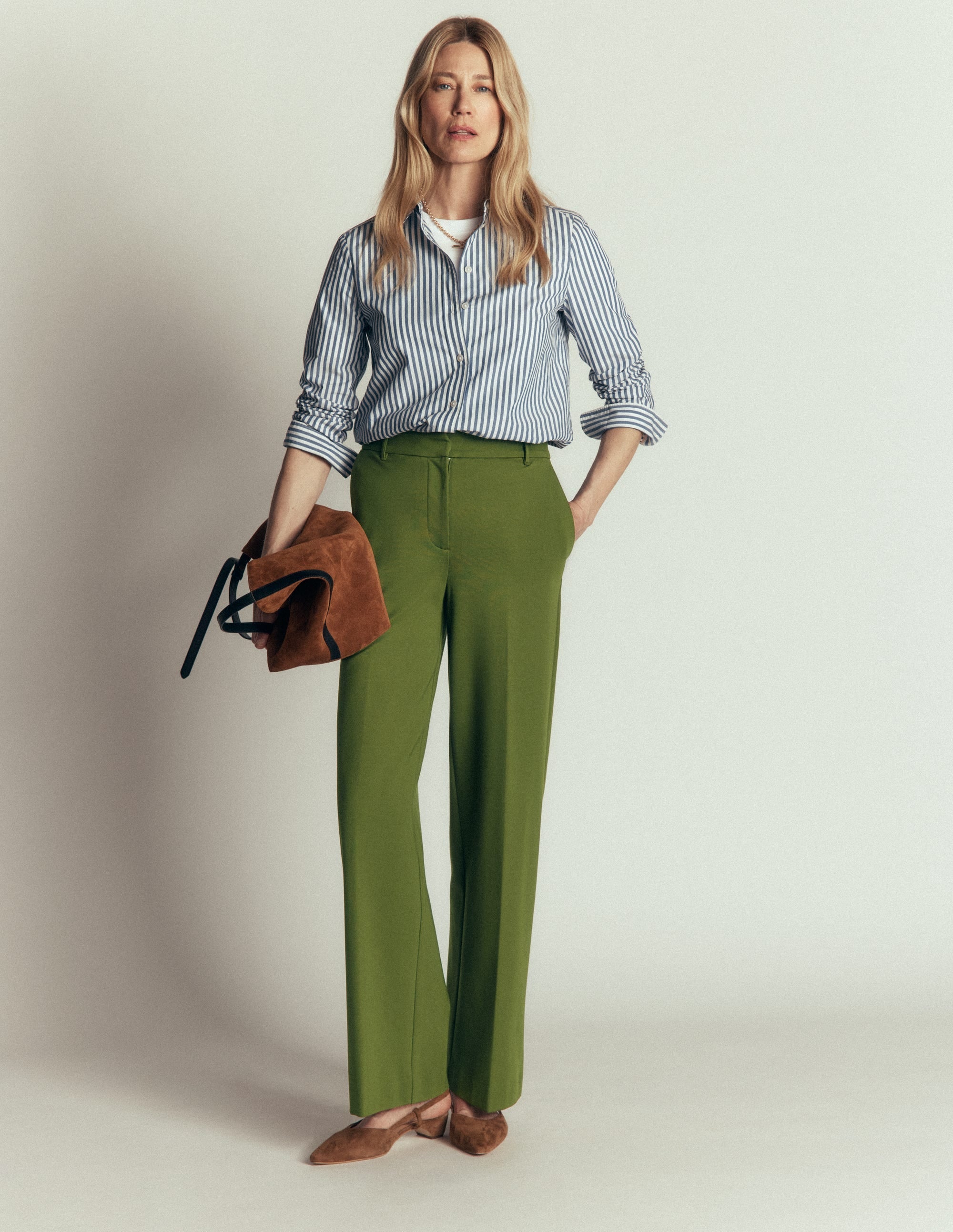 Belgravia Ponte Pants-Forest Green
