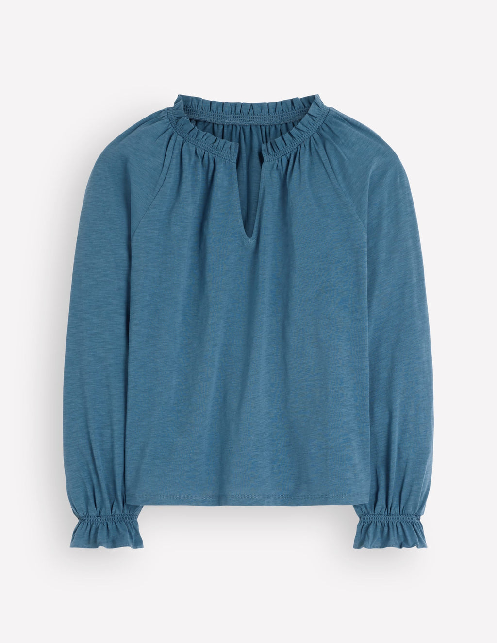 Pia Ruffle Detail Top-Real Teal