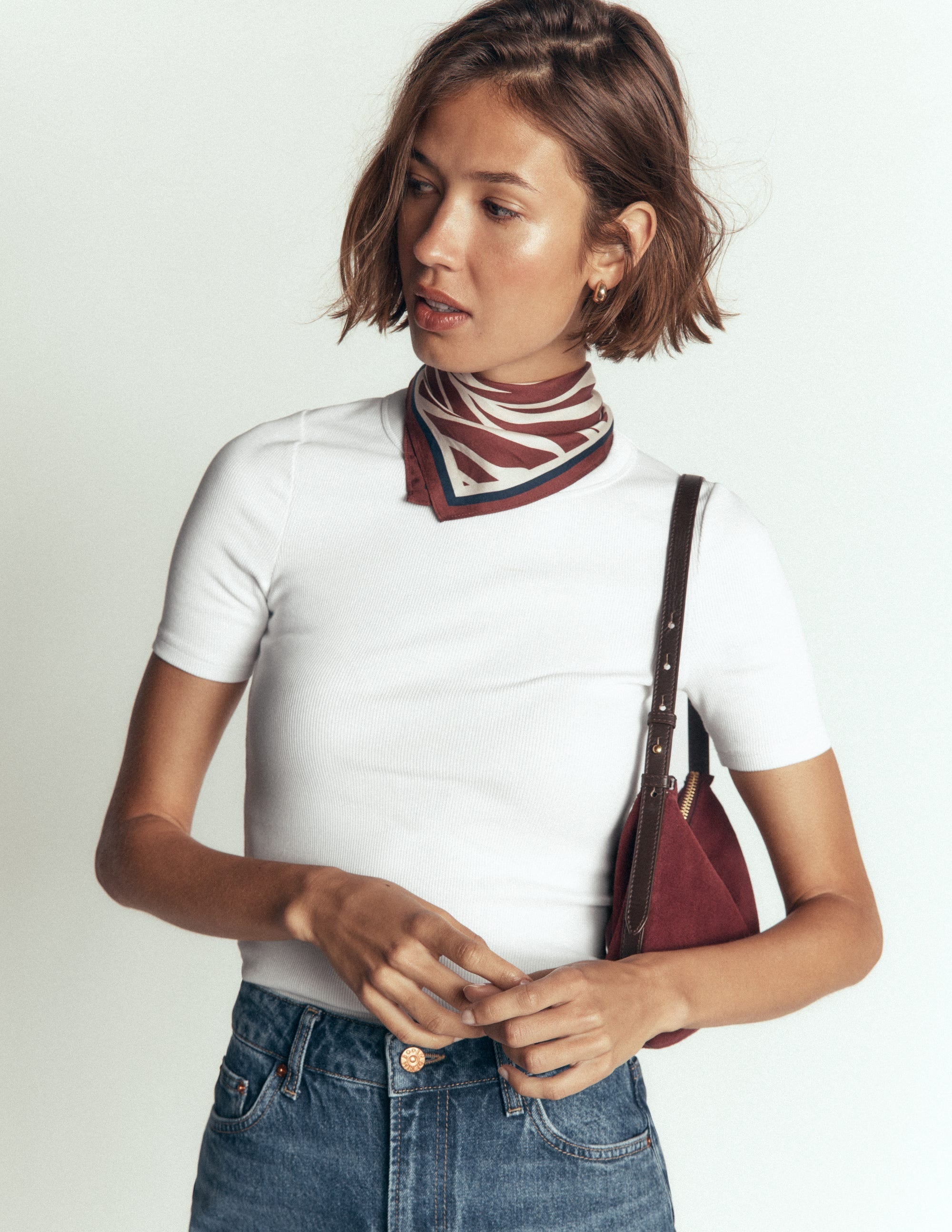 Ribbed Cotton T-Shirt-White